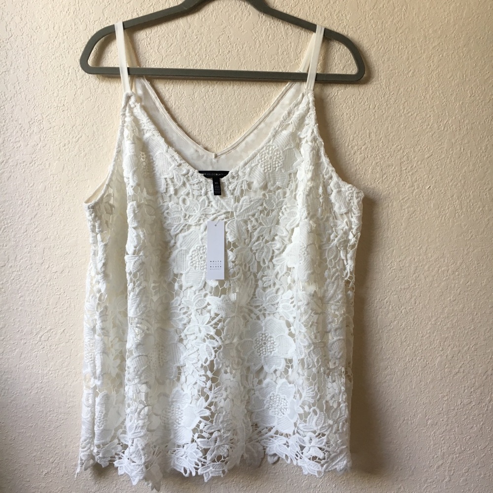 NWT, XL White House Black Market SL Lace Cami
